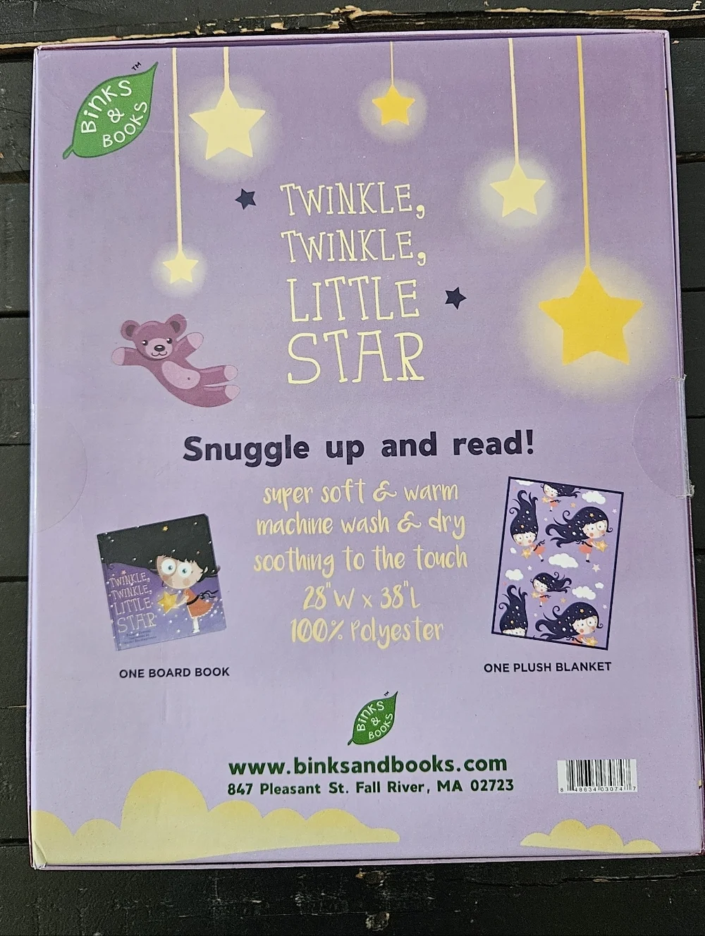 Binks & Books NWT Twinkle, Twinkle, Little Star Book & Blanket Set Purple Gift